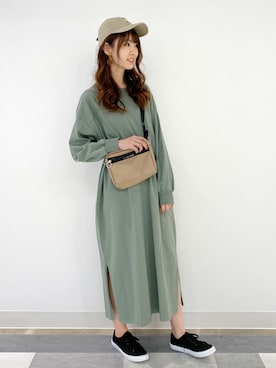 「スウェットワンピース」｜nahoさん（レディース・166cm）の春コーディネート