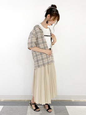 「消えそうな色コーデ」｜nahoさん（レディース・166cm）の夏コーディネート