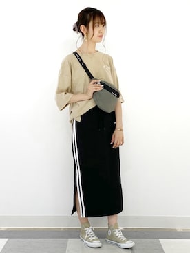 「アイテム（ボディバッグ/ウエストポーチ）」を使った、nahoさん（レディース・166cm・20代）の夏コーディネート