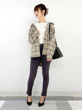 「ビッグシャツ」｜nahoさん（レディース・166cm）の秋コーディネート