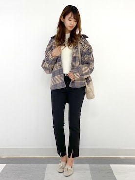 「CPOシャツ」｜nahoさん（レディース・166cm）の秋コーディネート