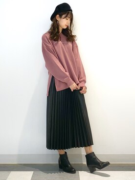 「オリエンタルトラフィック」｜「アイテム（ハンチング/ベレー帽）」を使った、nahoさん（レディース・166cm）の秋コーディネート
