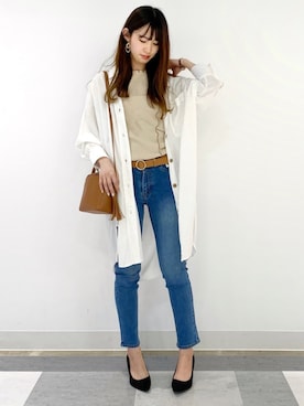 「RAG MACHINE（ラグマシーン）のアイテム（トップス）」を使った、nahoさん（レディース・166cm）の春コーディネート