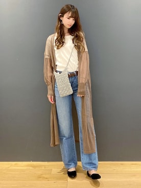 「ロングカーディガン」｜nahoさん（レディース・166cm）の春コーディネート