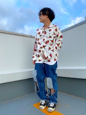 「ADER error（アーダーエラー）のアイテム（パンツ）」を使った、SUNAさん（メンズ・165cm）の春コーディネート