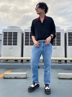 「OLD PARK（オールドパーク）のアイテム（パンツ）」を使った、SUNAさん（メンズ・165cm）の夏コーディネート