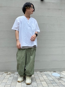 「MONKEY TIME（モンキータイム）のアイテム（タンクトップ）」を使った、SUNAさん（メンズ・165cm）の夏コーディネート