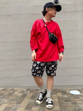 「STUDIOUS（ステュディオス）のアイテム（バッグ）」を使った、SUNAさん（メンズ・165cm）の夏コーディネート