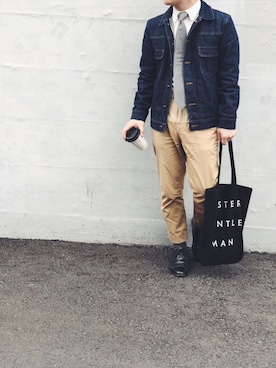 「A.P.C.（アーペーセー）のA.P.C. - デニムジャケット - men - コットン - XL（デニムジャケット）」を使った、kohさん（メンズ・156cm）の春コーディネート
