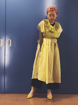 「nusumigui（ヌスミグイ）のアイテム」を使った、千紘さん（レディース・154cm）の春コーディネート