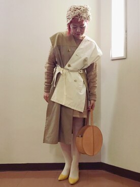 「nusumigui（ヌスミグイ）のアイテム」を使った、千紘さん（レディース・154cm）の春コーディネート