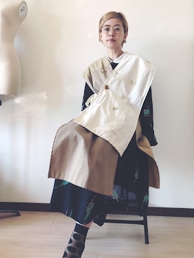 「nusumigui（ヌスミグイ）のアイテム」を使った、千紘さん（レディース・154cm）の秋コーディネート