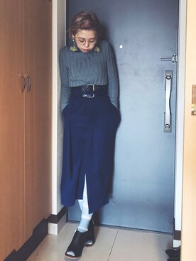 「アイテム（イヤリング）」を使った、千紘さん（レディース・154cm・20代）の秋コーディネート