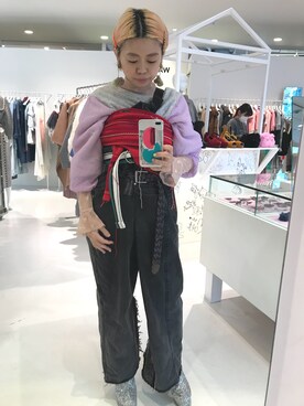 「POTTO（ポット）のアイテム」を使った、千紘さん（レディース・154cm）の冬コーディネート