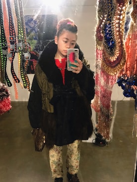 「malamute（マラミュート）のアイテム」を使った、千紘さん（レディース・154cm）の冬コーディネート