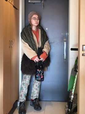 「malamute（マラミュート）のアイテム」を使った、千紘さん（レディース・154cm）の冬コーディネート