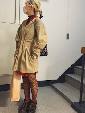 「BELPER（ベルパー）のアイテム（ジャケット/アウター）」を使った、千紘さん（レディース・154cm）の春コーディネート