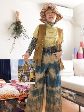 「ミックススタイル」｜「アイテム（その他）」を使った、千紘さん（レディース・154cm）の春コーディネート