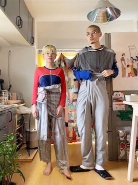 「nusumigui（ヌスミグイ）のアイテム」を使った、千紘さん（レディース・154cm）の春コーディネート