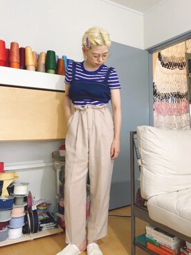 「valet（バレット）のアイテム」を使った、千紘さん（レディース・154cm）の夏コーディネート