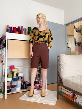 「moussy」｜「アイテム（スリッポン）」を使った、千紘さん（レディース・154cm）の夏コーディネート