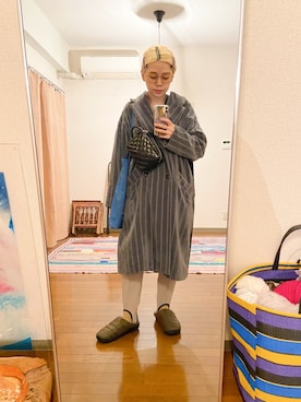 「sneeuw（スニュウ）のアイテム（その他アウター）」を使った、千紘さん（レディース・154cm）の秋コーディネート