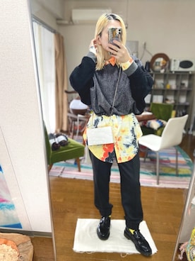 「sneeuw（スニュウ）のアイテム」を使った、千紘さん（レディース・154cm）の冬コーディネート