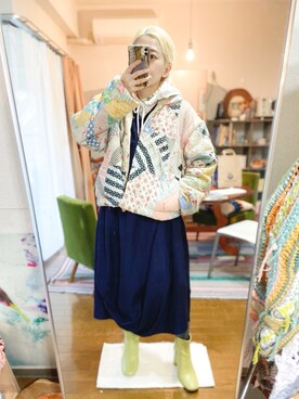 「KANATA（カナタ）のアイテム」を使った、千紘さん（レディース・154cm）の冬コーディネート