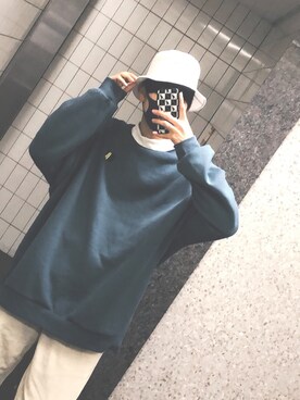「Adoon plain（アドーンプレーン）のアイテム（スウェット）」を使った、たく🥀さん（メンズ・181cm）の冬コーディネート