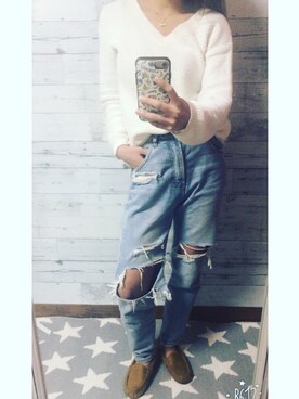 「海」｜「アイテム（モカシン/デッキシューズ）」を使った、emipさん（レディース・163cm）の秋コーディネート