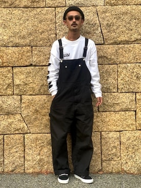 「ILL'S（イルズ）のアイテム（サロペット/オーバーオール）」を使った、takuya.sさん（メンズ・171cm）の冬コーディネート