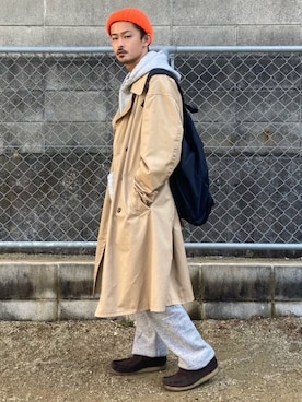 「Confirm（コンファーム）のアイテム（トレンチコート）」を使った、takuya.sさん（メンズ・171cm）の冬コーディネート