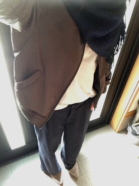 「UNIQLO（ユニクロ）のアイテム（ナイロンジャケット、グリーン系）」を使った、shiinaさん（レディース・163cm）の冬コーディネート