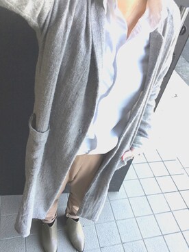 「COMME CA ISM（コムサイズム）のアイテム（ノーカラージャケット）」を使った、shiinaさん（レディース・163cm）の冬コーディネート