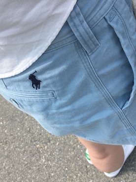 「POLO RALPH LAUREN（ポロ ラルフ ローレン）のニット オックスフォードシャツ（シャツ/ブラウス、ホワイト系）」を使った、shiinaさん（レディース・163cm）の春コーディネート