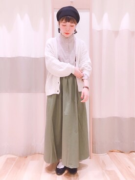 「Samansa Mos2（サマンサ モスモス）のアイテム（イヤリング）」を使った、みなも (･×･)さん（レディース・152cm）の冬コーディネート
