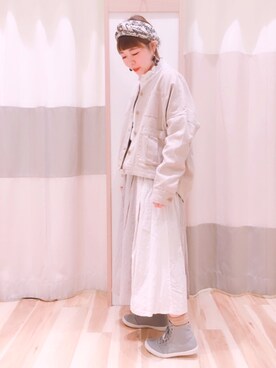 「Samansa Mos2（サマンサ モスモス）のアイテム（イヤリング）」を使った、みなも (･×･)さん（レディース・152cm）の春コーディネート
