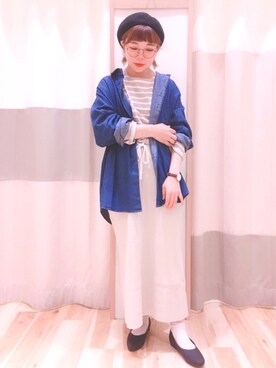 「Samansa Mos2 blue（サマンサモスモスブルー）のアイテム（ローファー）」を使った、みなも (･×･)さん（レディース・152cm）の秋コーディネート
