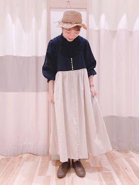 「夏秋ミックス」｜「アイテム（ワンピース/ドレス）」を使った、みなも (･×･)さん（レディース・152cm）の夏コーディネート