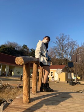 「MARC JACOBS（マークジェイコブス）のアイテム（ボディバッグ/ウエストポーチ）」を使った、みささん（レディース・153cm）の冬コーディネート