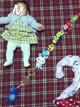 「combimini（コンビミニ）のアイテム（ワンピース/ドレス）」を使った、ここまるさん（キッズ・80cm）の冬コーディネート