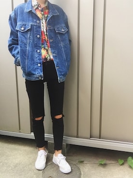 「BOBSON（ボブソン）のアイテム（ジャケット/アウター）」を使った、koyomiさん（レディース・164cm）の秋コーディネート