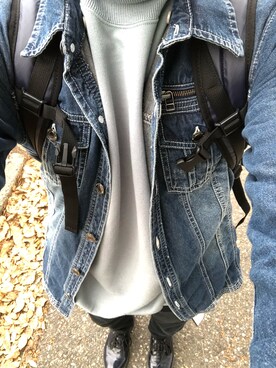 「Right-on（ライトオン）のアイテム（デニムジャケット）」を使った、やっちょさん（メンズ・166cm）の春コーディネート