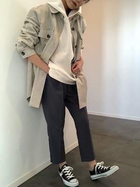 「CONVERSE（コンバース）のconverse（コンバース） ALL STAR OX（オールスターOX）（スニーカー）」を使った、ざきちさん（レディース・152cm）の秋コーディネート