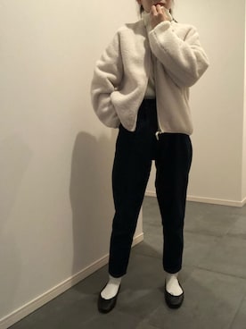 「白靴下」｜「アイテム（その他アウター）」を使った、ざきちさん（レディース・152cm）の秋コーディネート