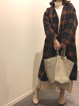 「GRL（グレイル）のプリーツスカート（スカート）」を使った、ざきちさん（レディース・152cm）の冬コーディネート