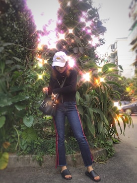 「NBA（エヌビーエー）のアイテム（帽子）」を使った、给我饭さん（レディース・158cm）の秋コーディネート