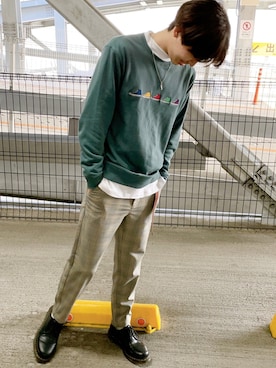 「CONVERSE（コンバース）のアイテム（スウェット）」を使った、Takumaさん（メンズ・174cm）の春コーディネート