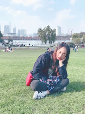 「GU（ジーユー）のアイテム（ジャケット/アウター、ブルー系）」を使った、SummerShiekiさん（レディース・168cm）の冬コーディネート