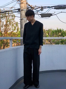 LEMAIRE（ルメール）の「Lemaire - Ｖネック ノーカラーシャツ - men 